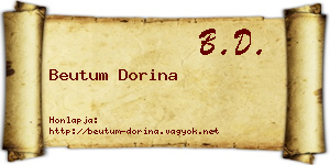 Beutum Dorina névjegykártya